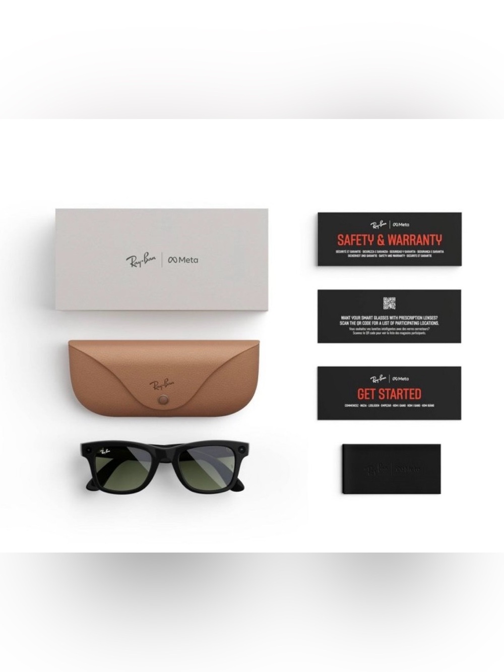 NEW Ray-Ban Meta Wayfarer Gen 1 Shiny Black RW4006 Meta Smart Sunglasses 50